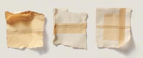 The vintage texture of torn paper with neutral tones and minimal design elements. photo