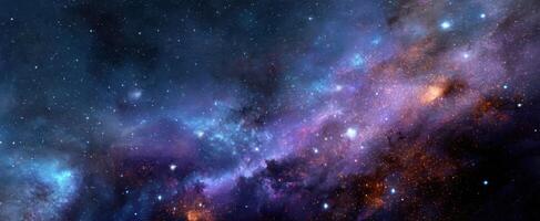 The stunning galaxy filled with vibrant colors and twinkling stars in space. photo