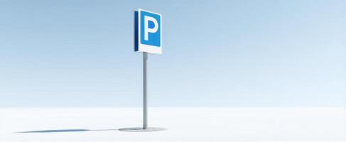 The Parking Sign in a Minimalist Outdoor Setting photo