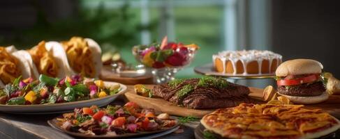 The vibrant spread of delicious dishes showcasing a variety of flavors. photo