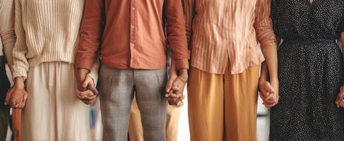 The Hands of Unity and Togetherness in a Diverse Community Gathering photo