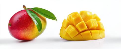 The vibrant mango showcasing its fresh and delicious sliced segments. photo