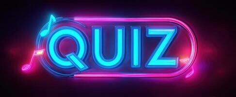 The Vibrant Neon Quiz Sign Illuminating a Playful Atmosphere photo