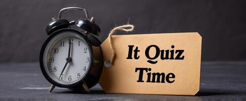 The clock reminding everyone that it is quiz time. photo
