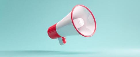The Megaphone Floating Against a Bright Background in Modern Design photo