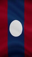 Laos Waving Flag in Vertical Orientation. Realistic Flag Animation. Seamless Loop Background. video