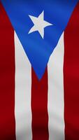Puerto Rico Waving Flag in Vertical Orientation. Realistic Flag Animation. Seamless Loop Background. video