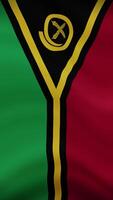 Vanuatu Waving Flag in Vertical Orientation. Realistic Flag Animation. Seamless Loop Background. video