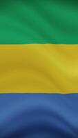 Gabon Waving Flag in Vertical Orientation. Realistic Flag Animation. Seamless Loop Background. video