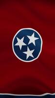 Tennessee State Waving Flag in Vertical Orientation. Realistic Flag Animation. Seamless Loop Background. video