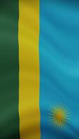 Rwanda Waving Flag in Vertical Orientation. Realistic Flag Animation. Seamless Loop Background. video