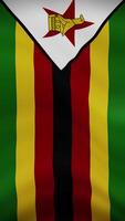 Zimbabwe Waving Flag in Vertical Orientation. Realistic Flag Animation. Seamless Loop Background. video