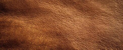 The rich texture of brown leather showcasing its natural beauty and durability. photo
