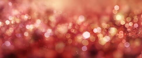 The dazzling bokeh background radiating warm hues of red and gold. photo