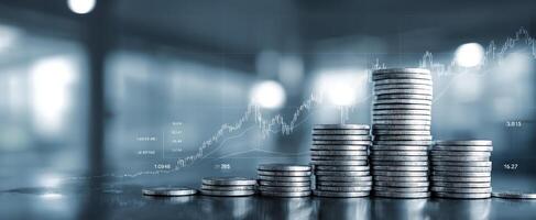 The Stacked Coins Representing Financial Growth and Investment Strategies photo