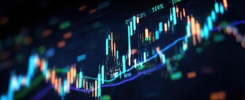 The dynamic stock market chart showcasing financial growth and trends. photo