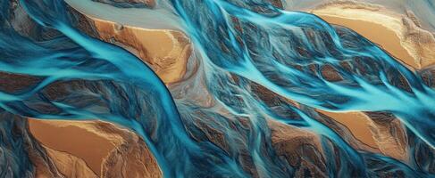 The Beautiful Flowing River with Abstract Patterns in Nature's Landscape photo