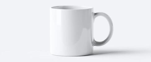 The minimalist white ceramic mug on a clean background photo