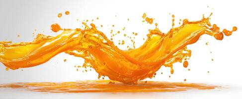 The vibrant splash of orange liquid creating dynamic patterns. photo