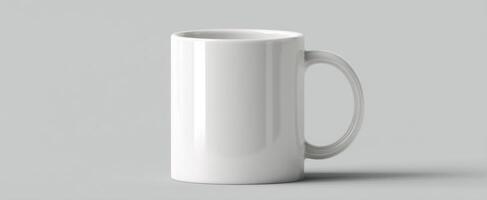 The white porcelain mug on a minimalist background for modern design. photo