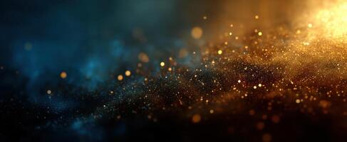 The ethereal glow of shimmering particles in a cosmic background photo