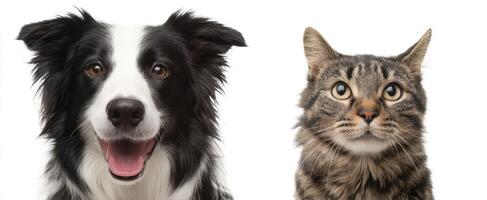 The Happy Dog and Curious Cat in Perfect Harmony photo