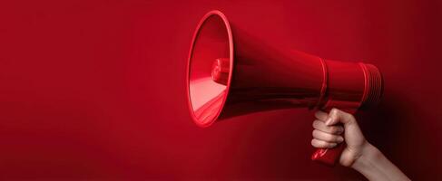 The Red Megaphone Capturing Attention with Bold Communication photo