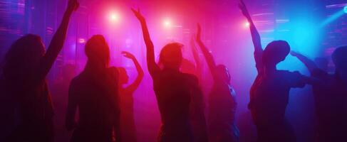 The vibrant dance party illuminating the night with joy and energy. photo