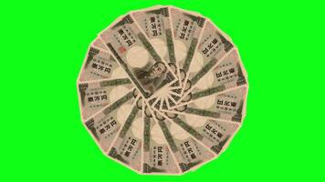 Japanese Yen Currency Animation, Money Motion Graphics, Seamless Loop video
