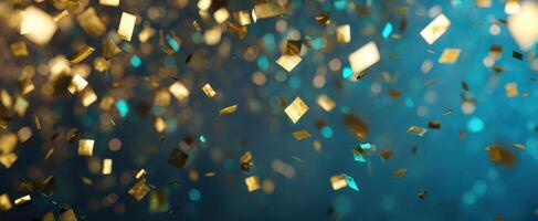The shimmering confetti creating a festive atmosphere in a vibrant celebration backdrop. photo