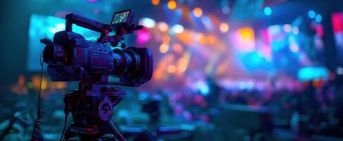 The camera capturing vibrant moments at a lively entertainment event photo