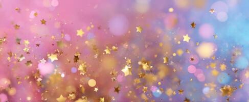 The shimmering stars create a magical and colorful background of joy. photo