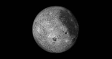 Complete rotation of the lunar body of the moon. Loop video