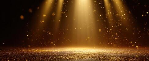 The Golden Sparkling Light Creating a Magical Atmosphere for Celebrations photo