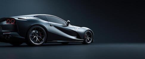 The sleek black sports car showcasing innovative design and performance excellence. photo