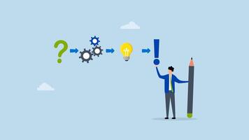 Creative thinking for solution or result, 4k animation of businessman solving problem with solution. video