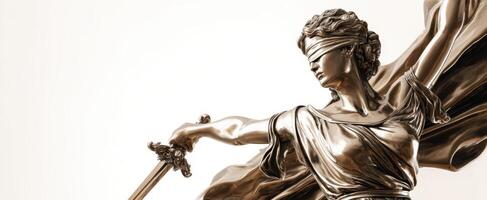 The stunning bronze statue of Lady Justice symbolizing fairness and law. photo