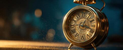 The Elegant Vintage Clock Highlighting Time in a Serene Atmosphere photo