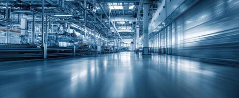 The modern industrial space showcasing advanced automation and efficient workflows. photo