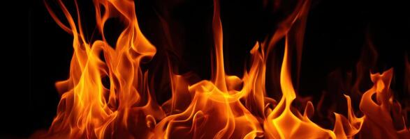 The captivating dance of flames in an intense fiery display. photo
