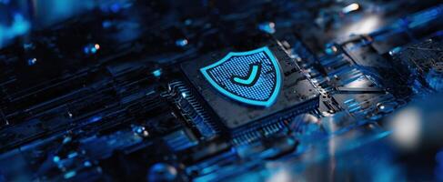 The Digital Shield Representing Cybersecurity and Data Protection in Modern Technology photo