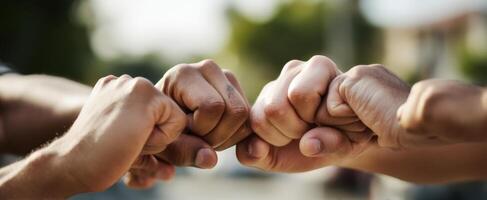 The unity of hands coming together in a powerful gesture of friendship photo