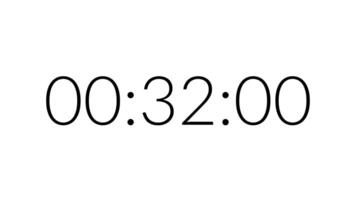 35 second countdown timer with black number on white background. Countdown timer modern from 35 second to 0 second. Clean and simple 35 second countdown timer video