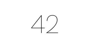 Modern countdown timer from 45 second to 0 second with black minimalist number on white number. 45 second clean countdown timer with minimalist style video