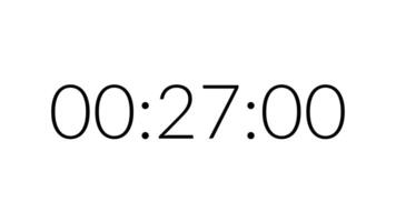 30 second countdown timer with black number on white background. Countdown timer modern from 30 second to 0 second. Clean and simple 30 second countdown timer video