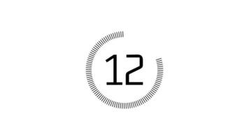 15 segundo segundo contagem regressiva cronômetro com circular animação em branco fundo. contagem regressiva cronômetro a partir de 15 segundo para 0 0 segundo com moderno tecnologia estilo video