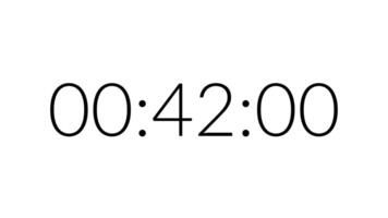 45 second countdown timer with black number on white background. Countdown timer modern from 45 second to 0 second. Clean and simple 45 second countdown timer video