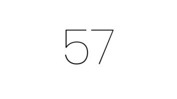 Modern countdown timer from 60 second to 0 second with black minimalist number on white number. 60 second clean countdown timer with minimalist style video