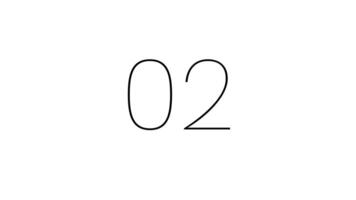 Modern countdown timer from 5 second to 0 second with black minimalist number on white number. 5 second clean countdown timer with minimalist style video