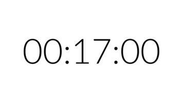 20 second countdown timer with black number on white background. Countdown timer modern from 20 second to 0 second. Clean and simple 20 second countdown timer video